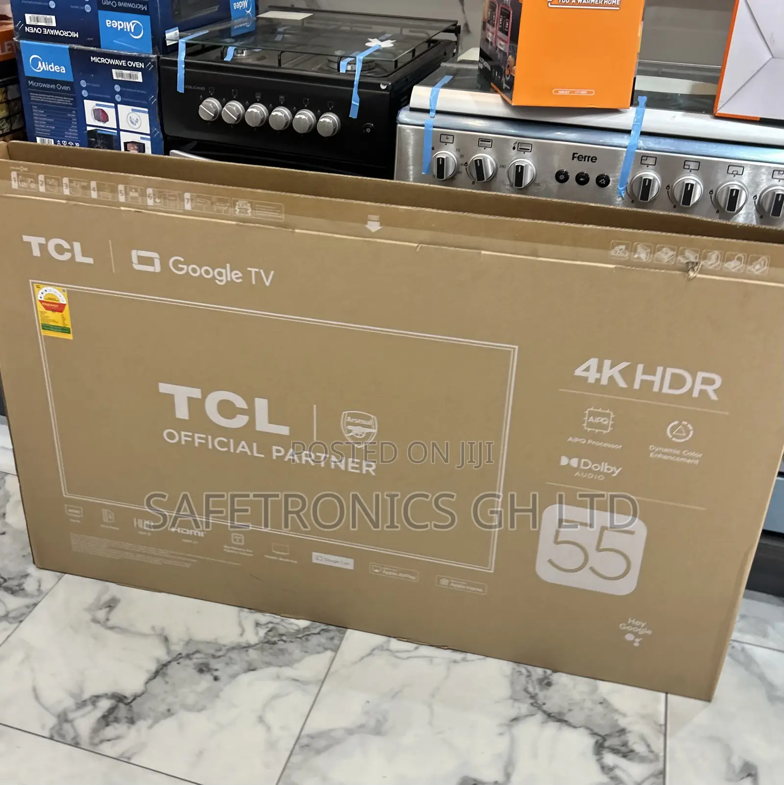 Authentic Sleek TCL TV 55 Smart Satellite Andriod UHD 