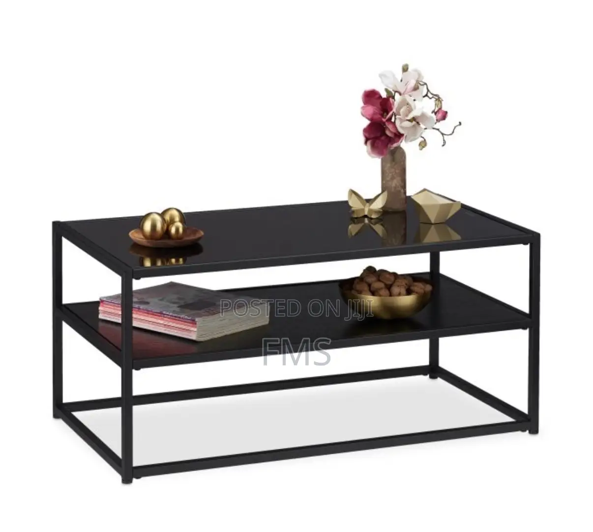 Relaxdays 2-Tier Coffee Table – Black