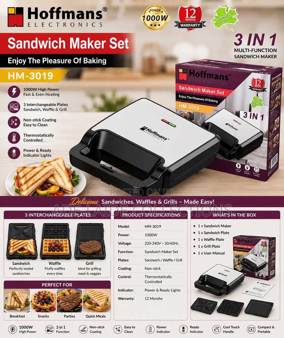 Sandwich Maker Set - 3 in 1