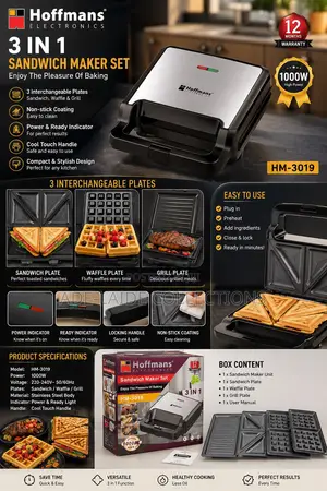 Sandwich Maker Set - 3 in 1