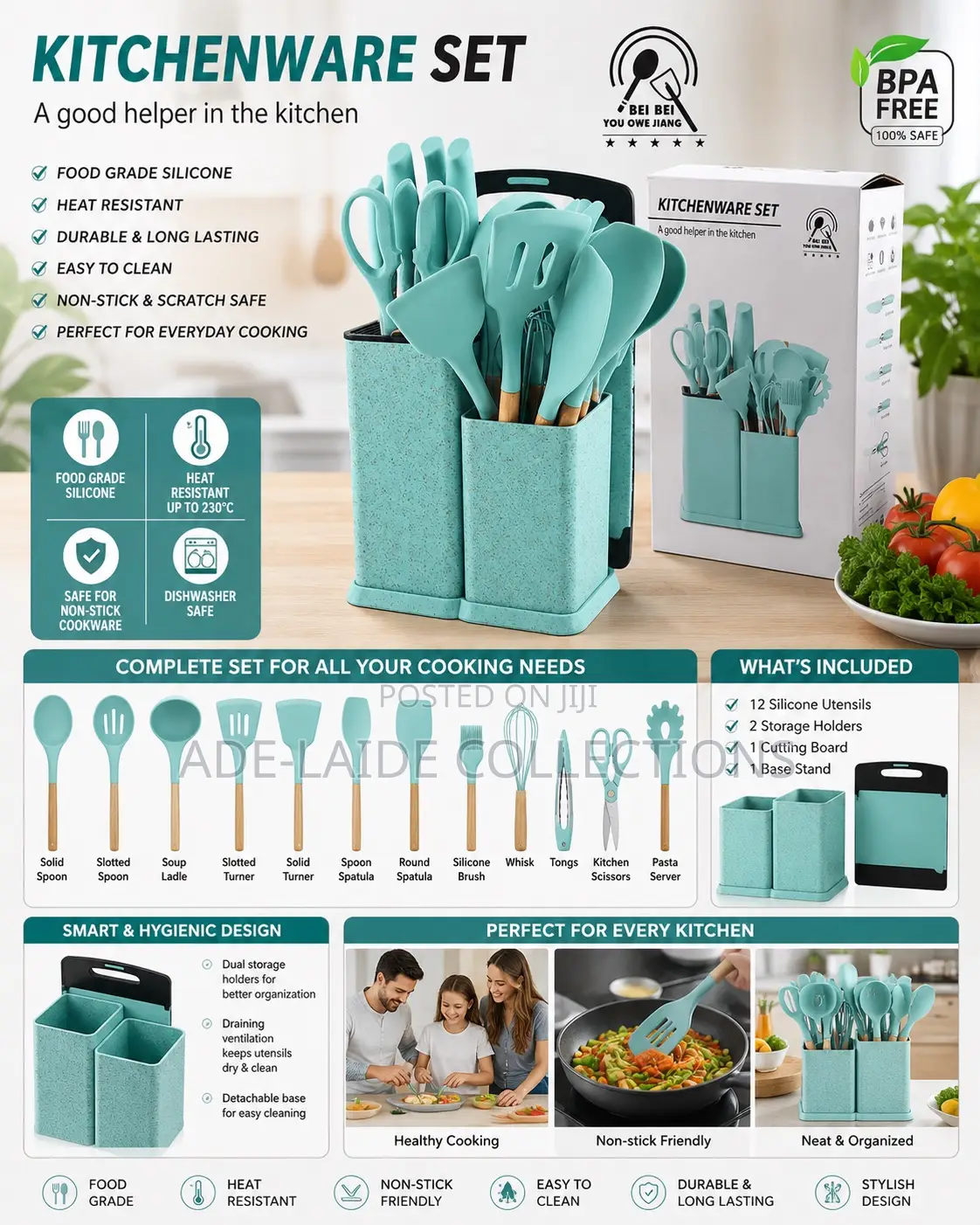 Kitchenware With Chopping Board - 19pcs
