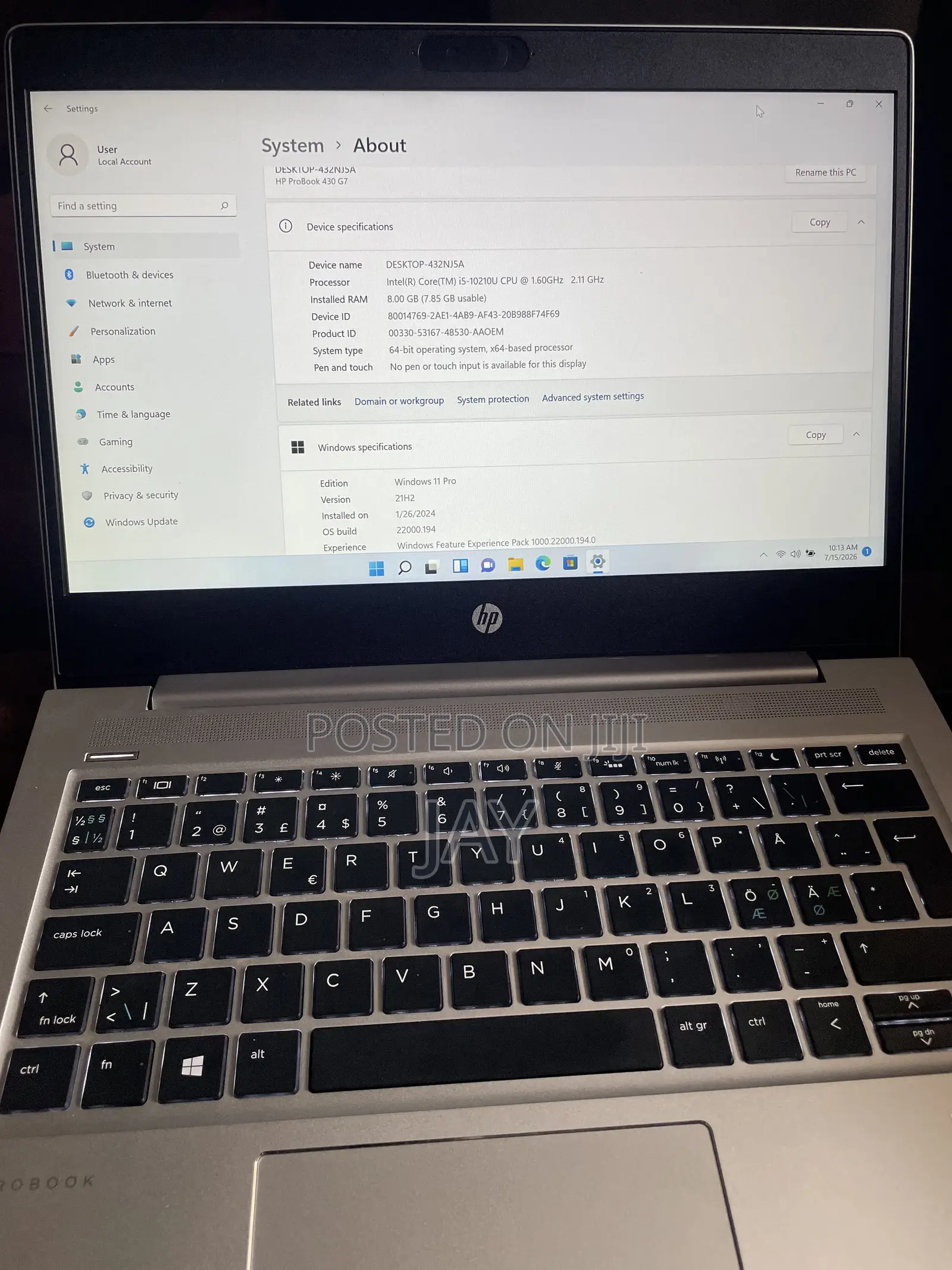 New Laptop HP ProBook 430 G7 8GB Intel Core i5 HDD+SSD 500GB