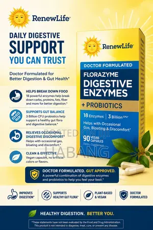 RenewLife Florazyme Digestive Enzymes + Probiotics