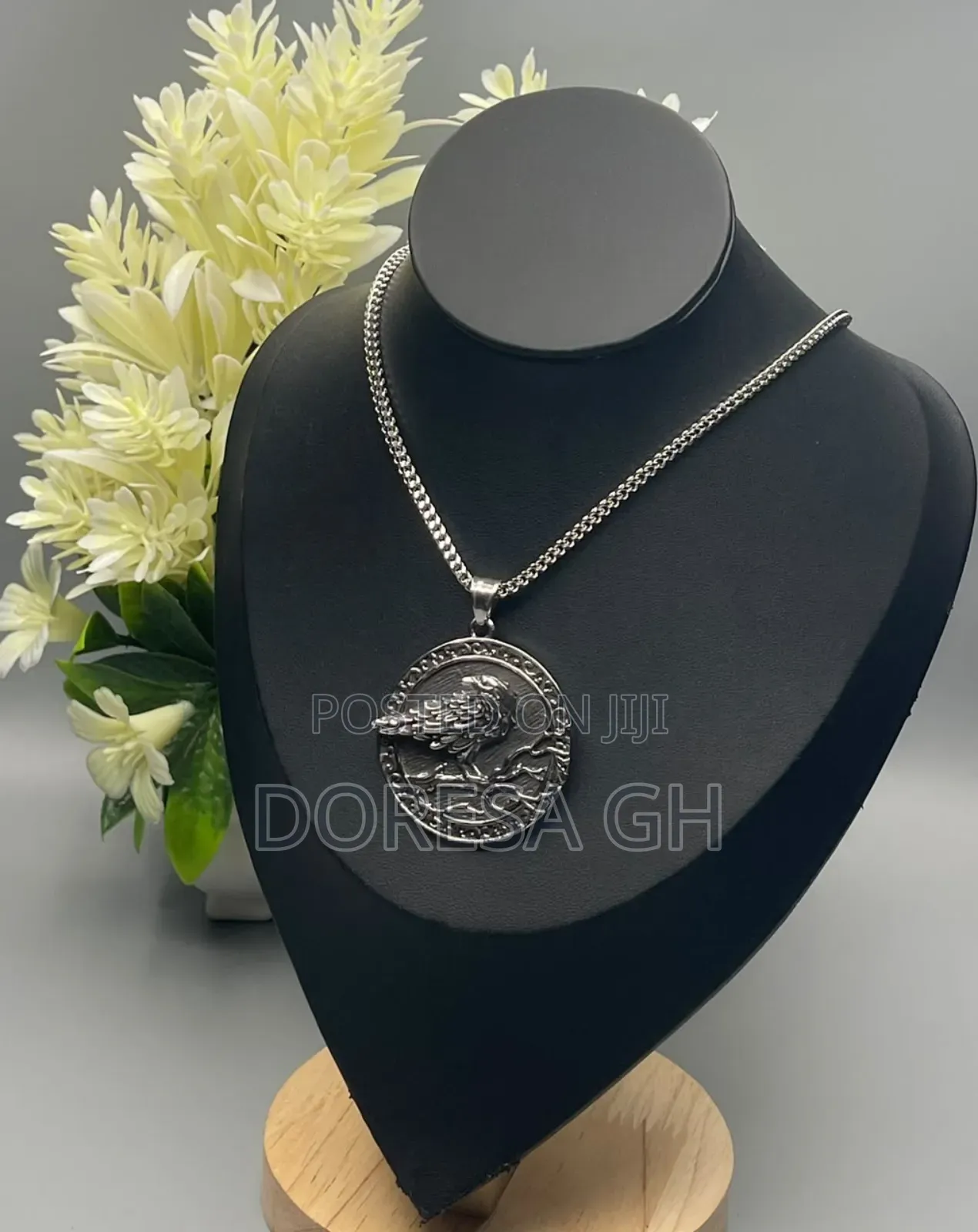 Men’S Silver Necklace With Pendant–Silver Chain for Men in Accra,Ghana