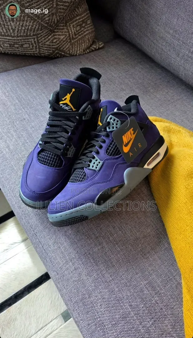 Air Jordan Retro 4 Purple Black N White