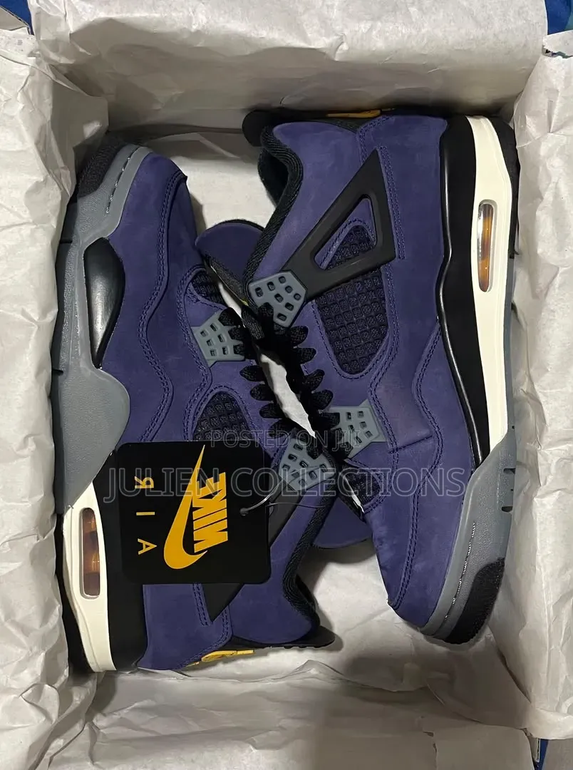 Air Jordan Retro 4 Purple Black N White