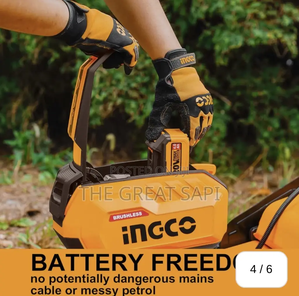 Ingco 18" 40V Cordless Lawn Mower With 5.0Ah Battery