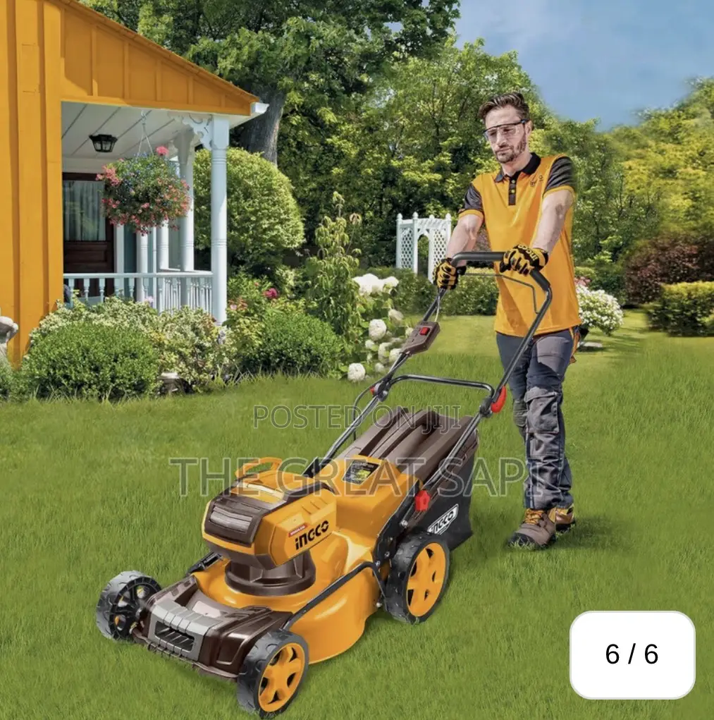 Ingco 18" 40V Cordless Lawn Mower With 5.0Ah Battery