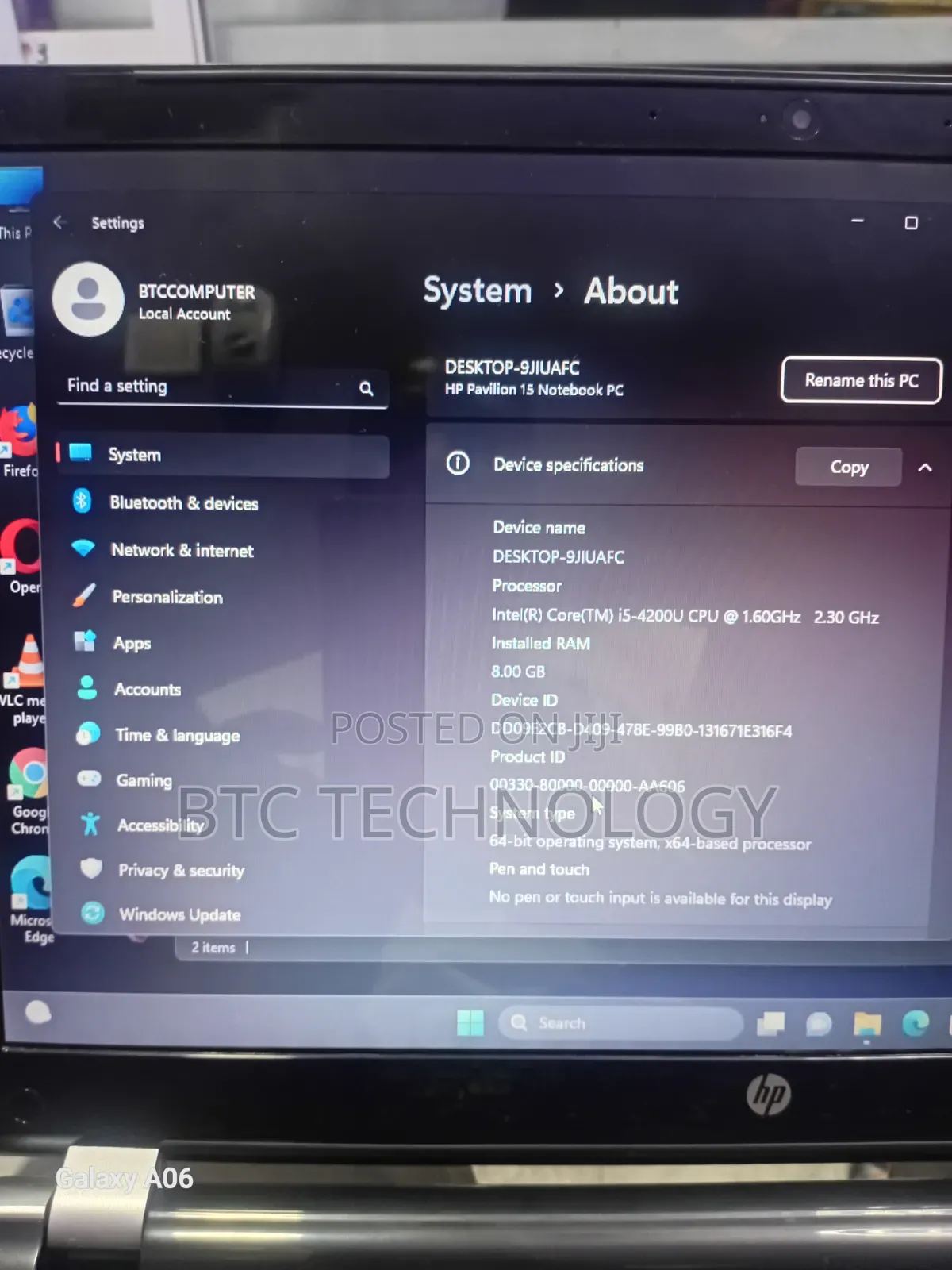 Laptop HP Pavilion 15 8GB Intel Core i5 HDD+SSD 500GB