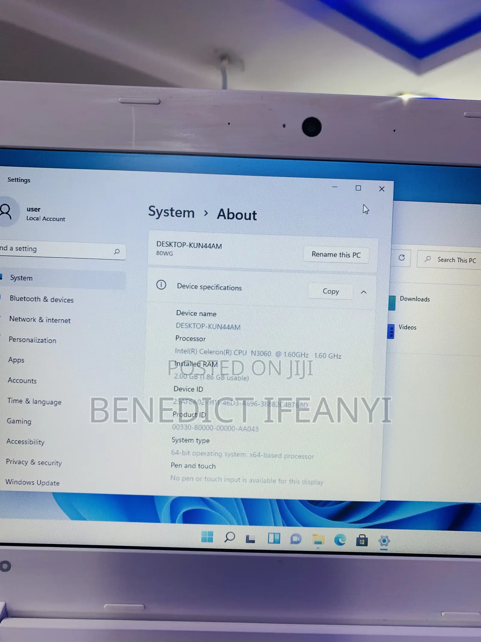 Laptop Lenovo IdeaPad 110S 2GB Intel SSD 32GB
