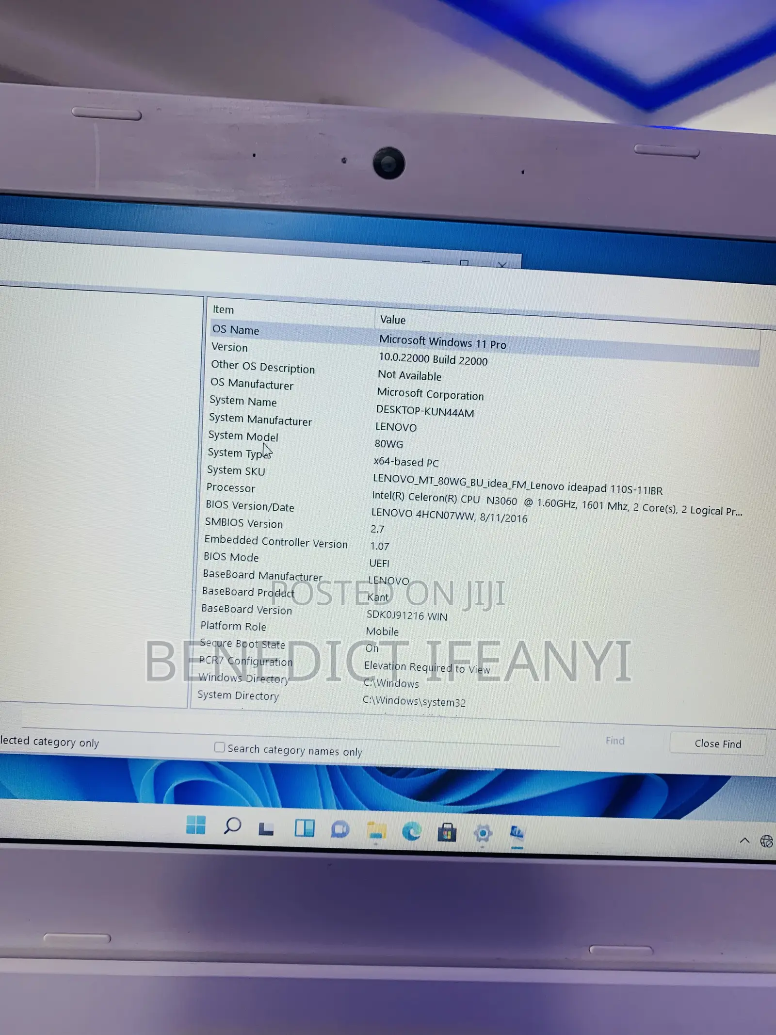 Laptop Lenovo IdeaPad 110S 2GB Intel SSD 32GB