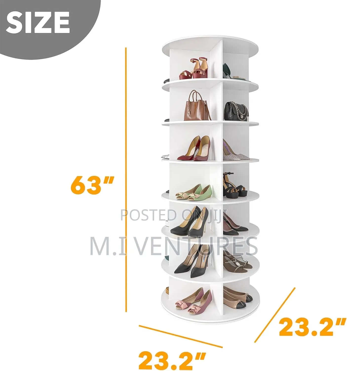 7 Tier Rotating Corner Display Shelf / Storage Organizer