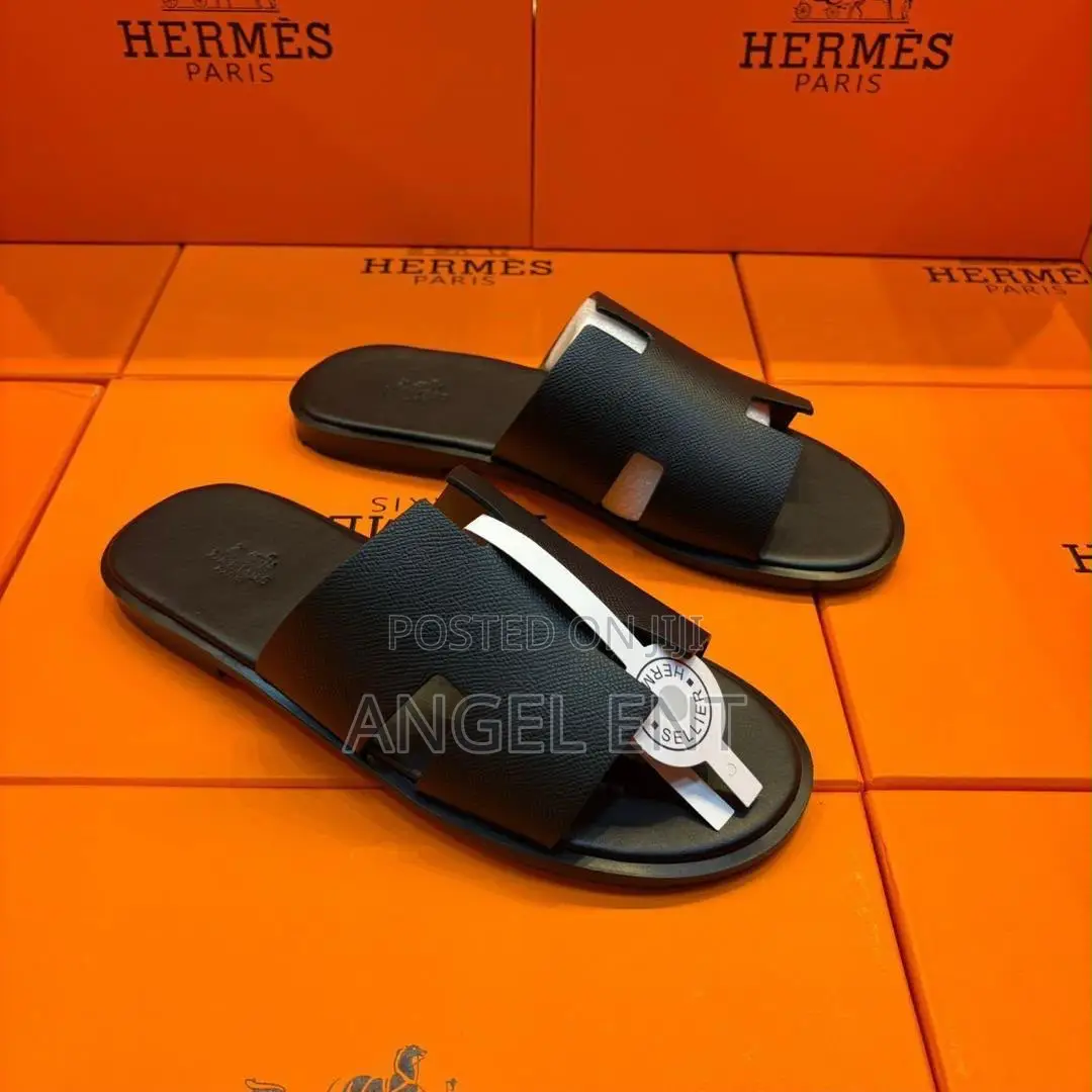Hermes Izmir Sandals X Rhinestones in Black Leather(Location:Adum Ksi)