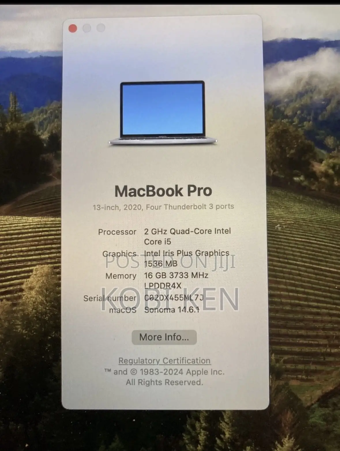 Laptop Apple MacBook Pro 2020 16GB Intel Core i5 SSD 1T