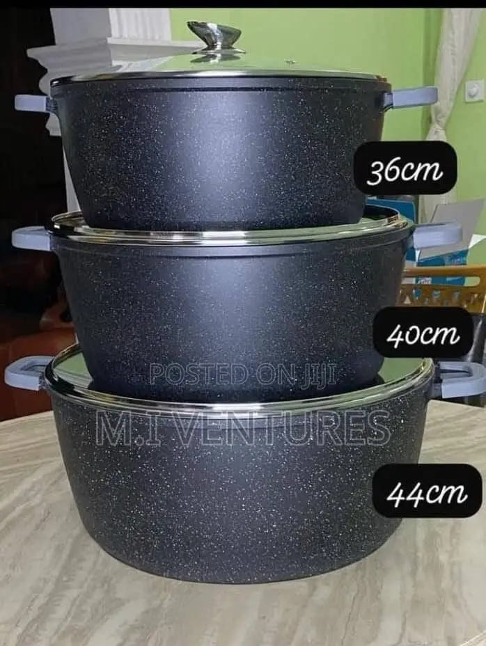 3Set Large Durable Non Stick Cookware