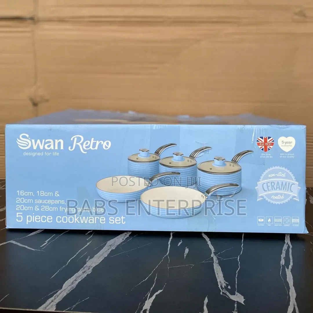 Swan 5 Piece Retro Pan Set