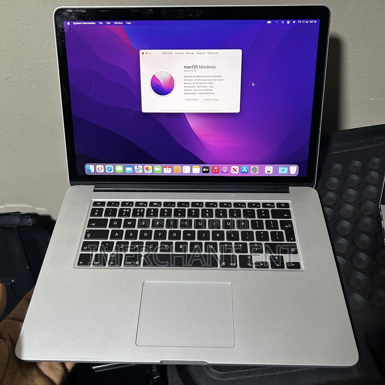 Laptop Apple MacBook Pro 2015 16GB Intel Core i7 SSD 1T