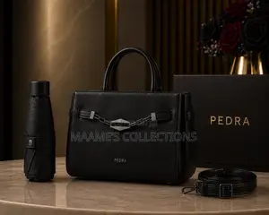PEDRA Premium Handbag Set With Matching Foldable Umbrella