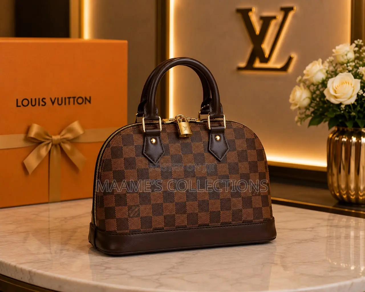 Louis Vuitton Medium Size Handbag – Brown Damier Canvas