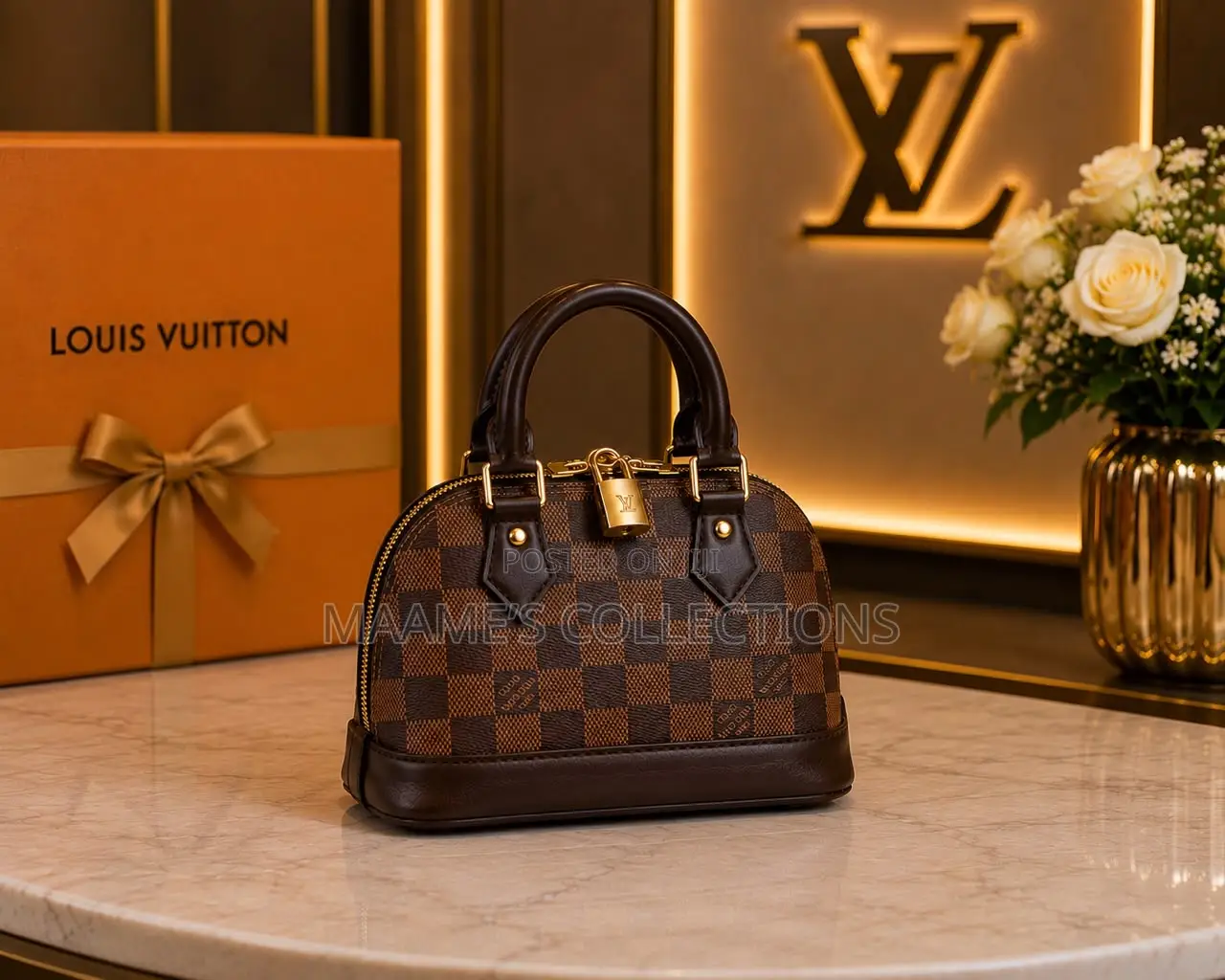 Louis Vuitton Inspired Small Checkered Handbag for Ladies