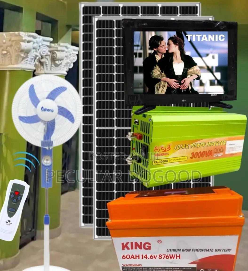 TV + Fan + 3kw Inveter Lithium Big Solar Panels