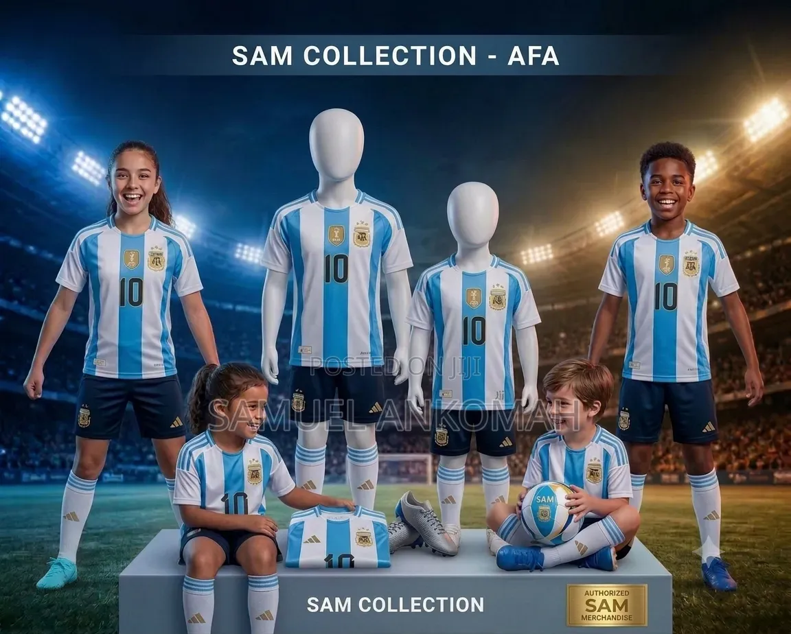 Kids Argentina Messi 10 Football Kit (Jersey + Shorts Set)