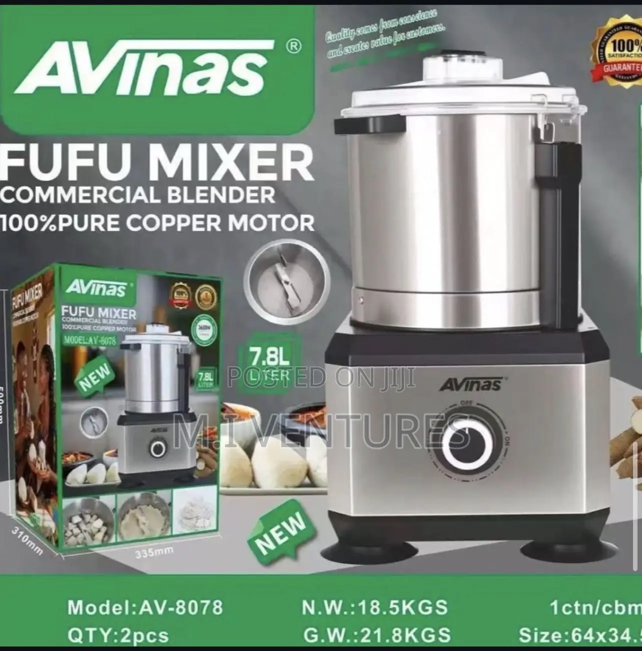 3000W Avinas 7.8l Fufu Mixer