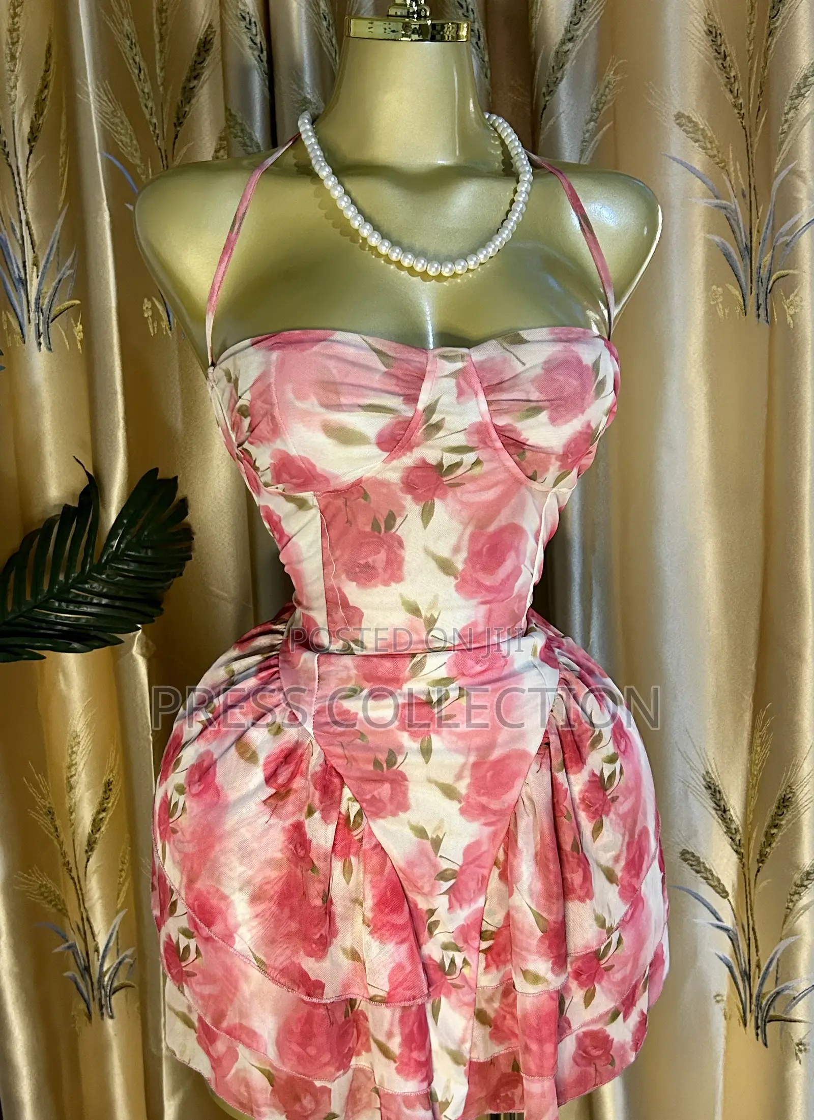 Rose Bloom Corset Bubble Mini Dress