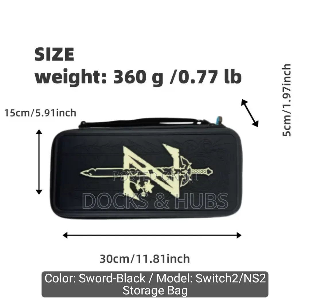Zelda Embossed Storage Bag for Nintendo Switch 2