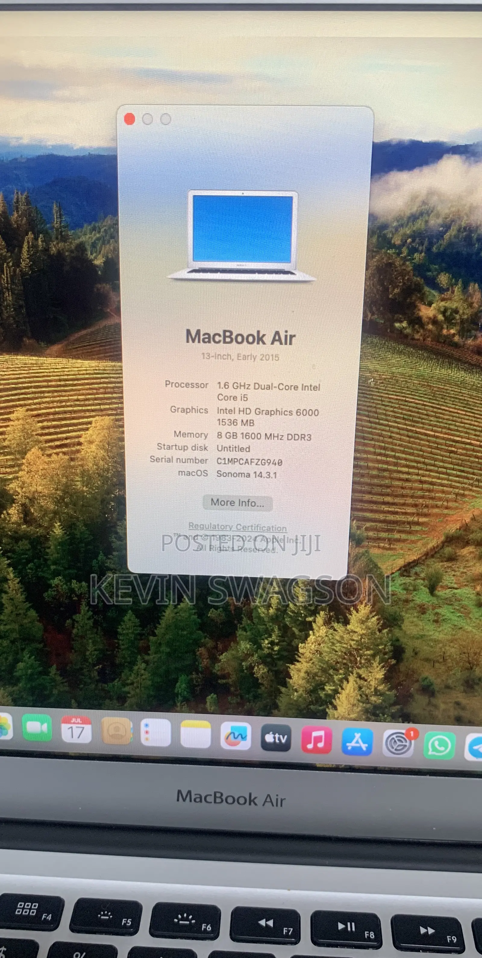 Laptop Apple MacBook Air 8GB Intel Core i5 SSD 256GB