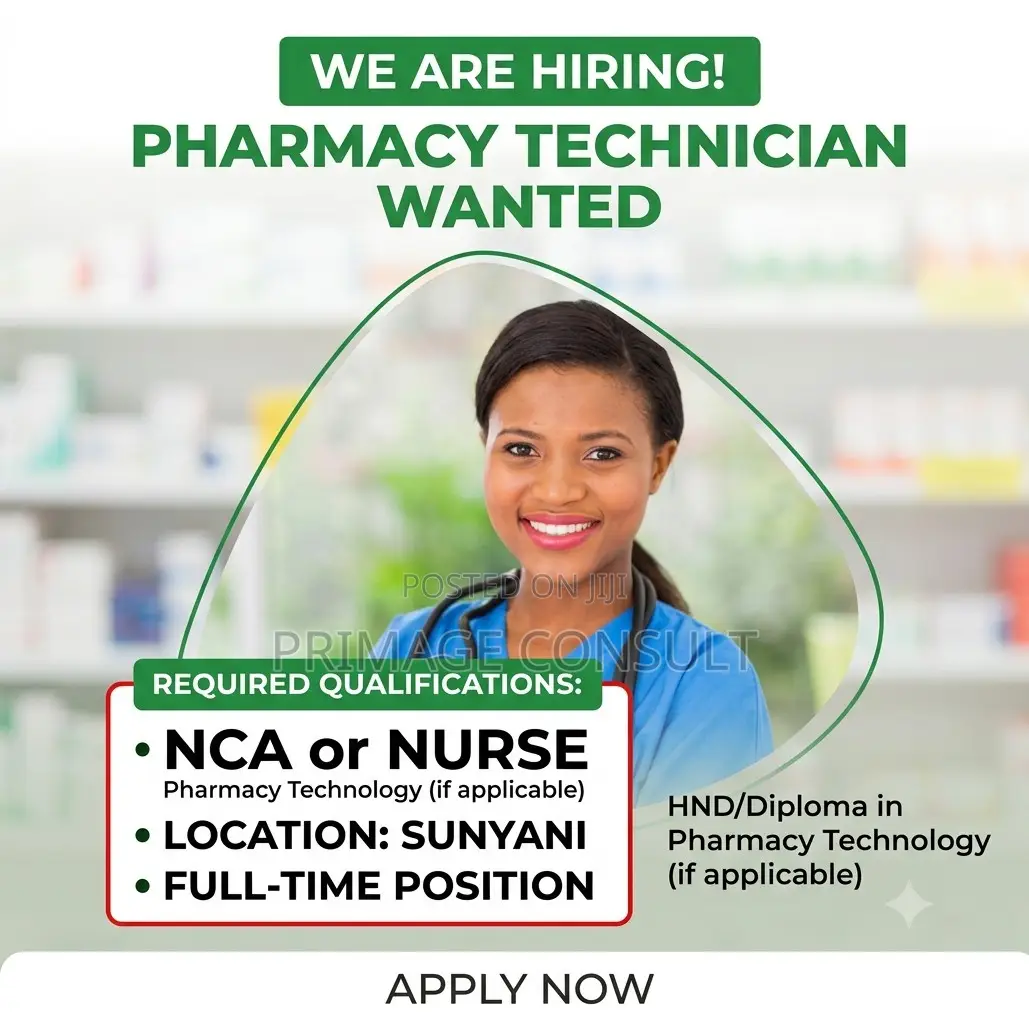Pharmacy Technician Wanted in Sunyani