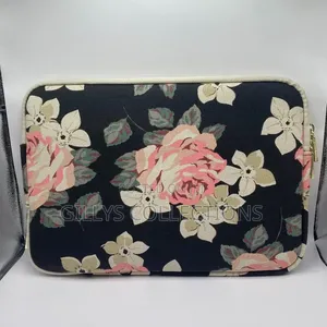 13 Inch Laptop Sleeve "Black Rose" Vintage Floral Pattern Bag