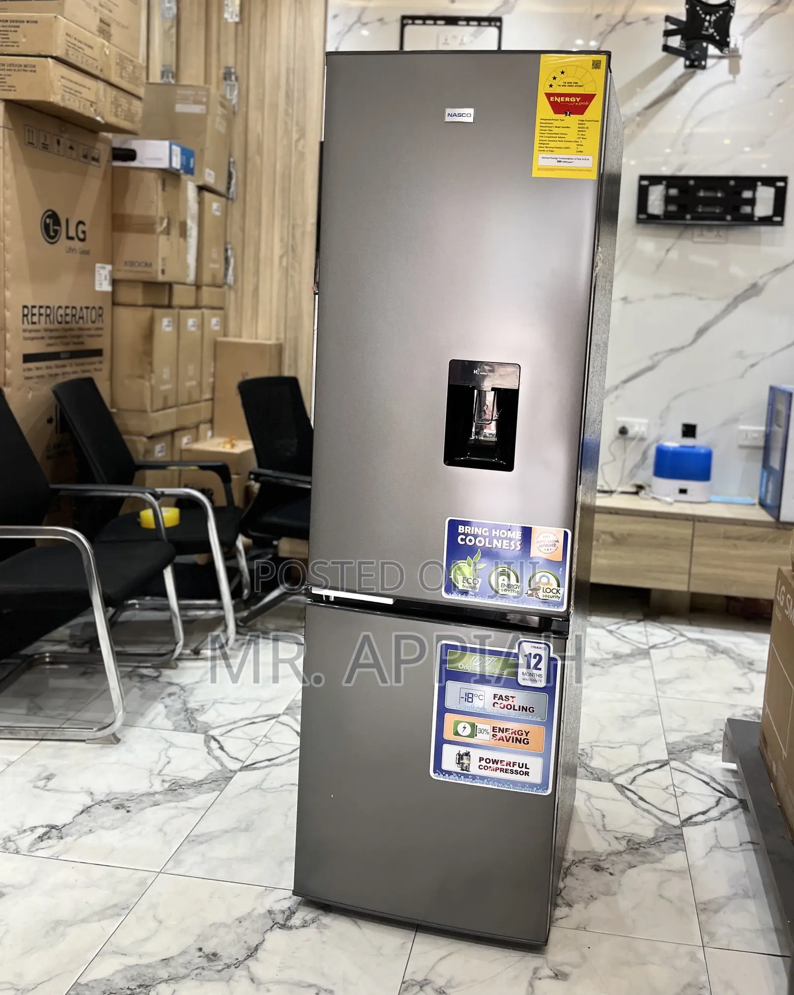 Energy Efficient Nasco Nasd2-36fl Bottom Mount Freezer Fridge 