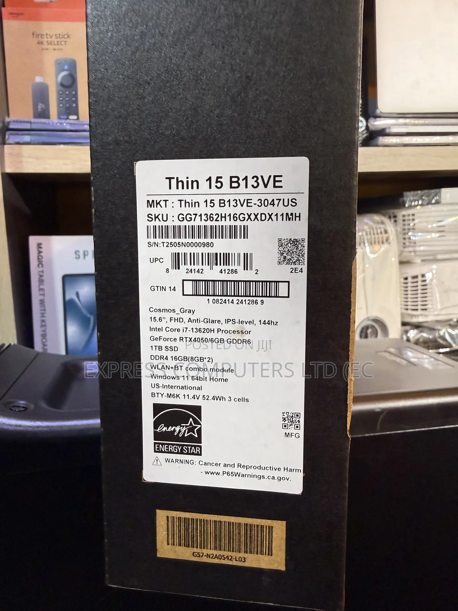 New Laptop MSI GF75 Thin 16GB Intel Core i7 SSD 1T