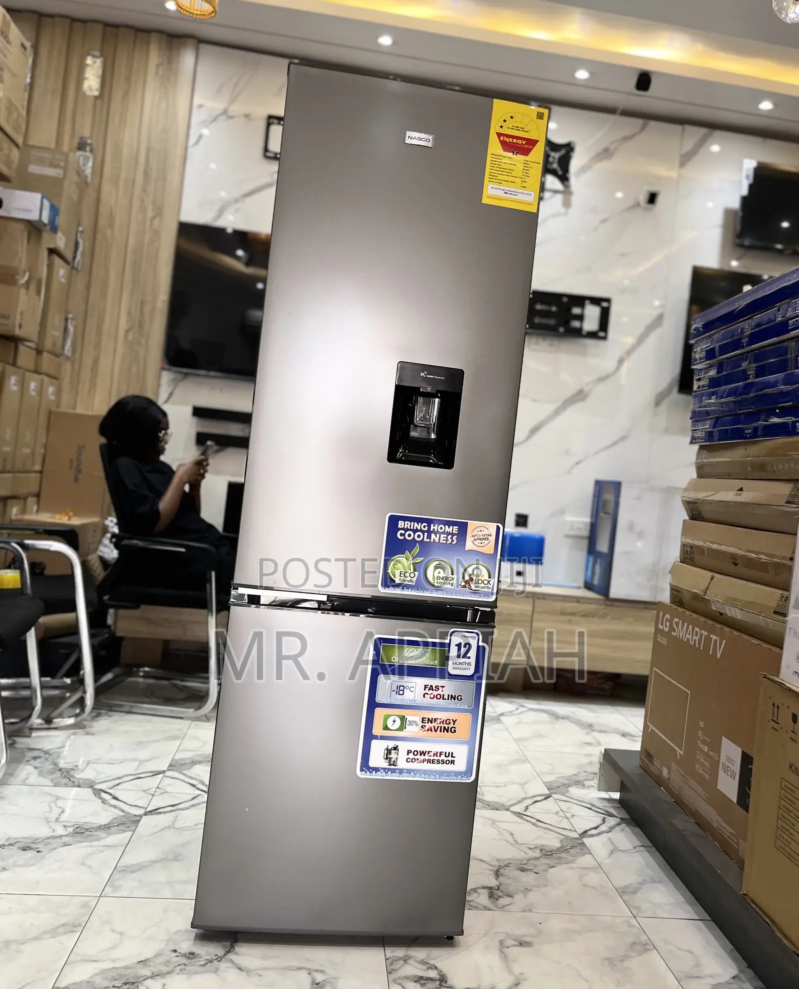 Sleek Nasco 260L Bottom Mount Electric Refrigerator(Nasd2-36fl )Gray