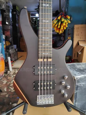 Ibanez 5-String Active Electric Bass Guitar in a Brown Matte Finish.