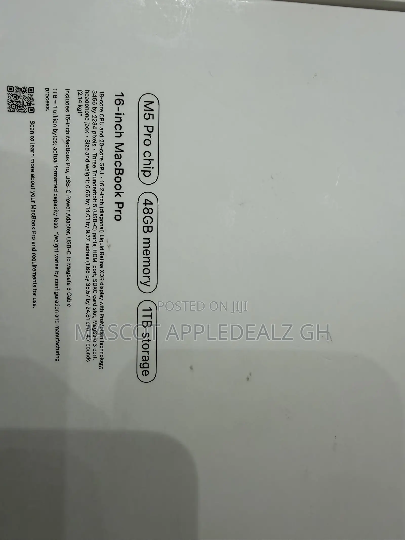 New Laptop Apple MacBook Pro 2025 M5 48GB Apple M5 Pro SSD 1T