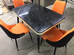 Marble Dining Sets With Leather Seats (4 Seater)