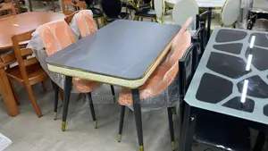 Dining Table With Chairs (Marble Cream)