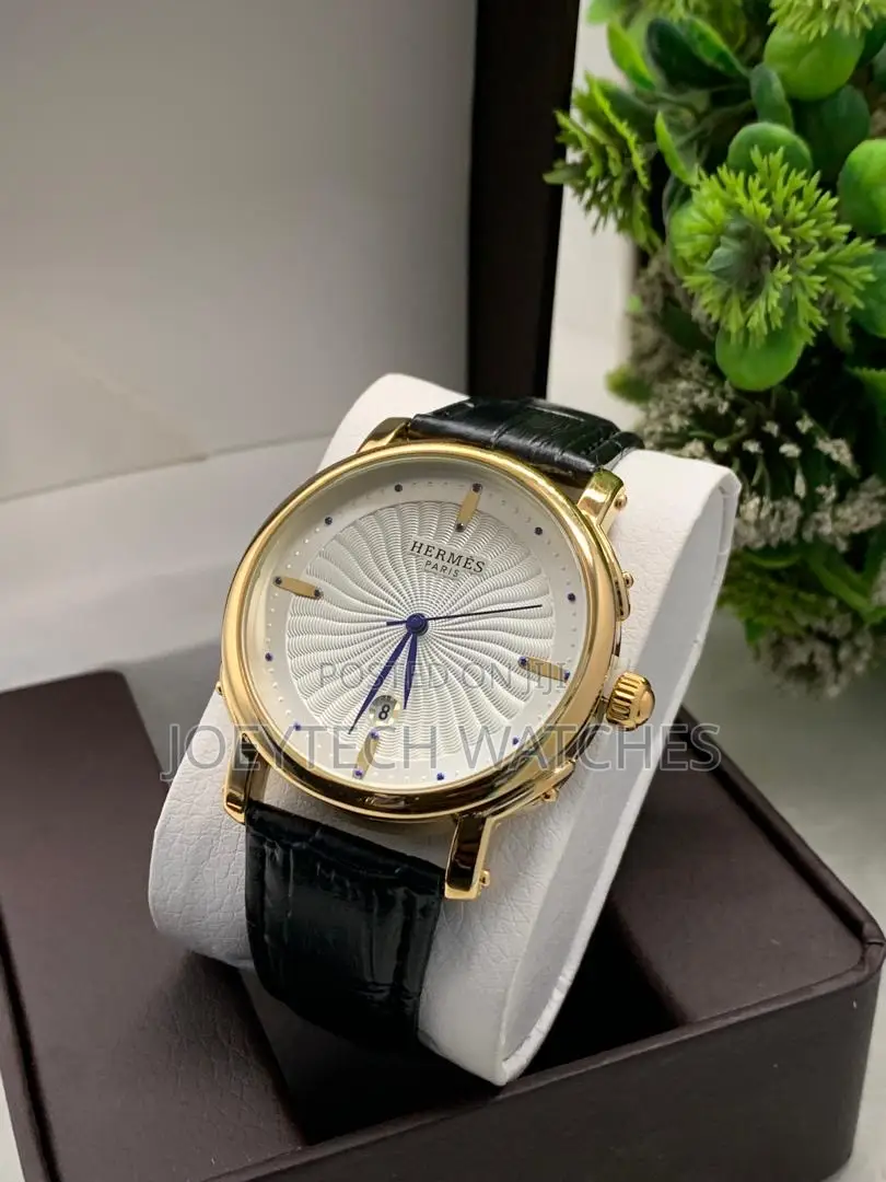 Hermes Analog Leather Watch