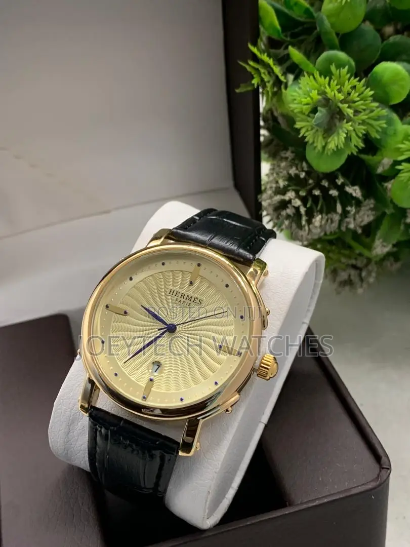 Hermes Analog Leather Watch
