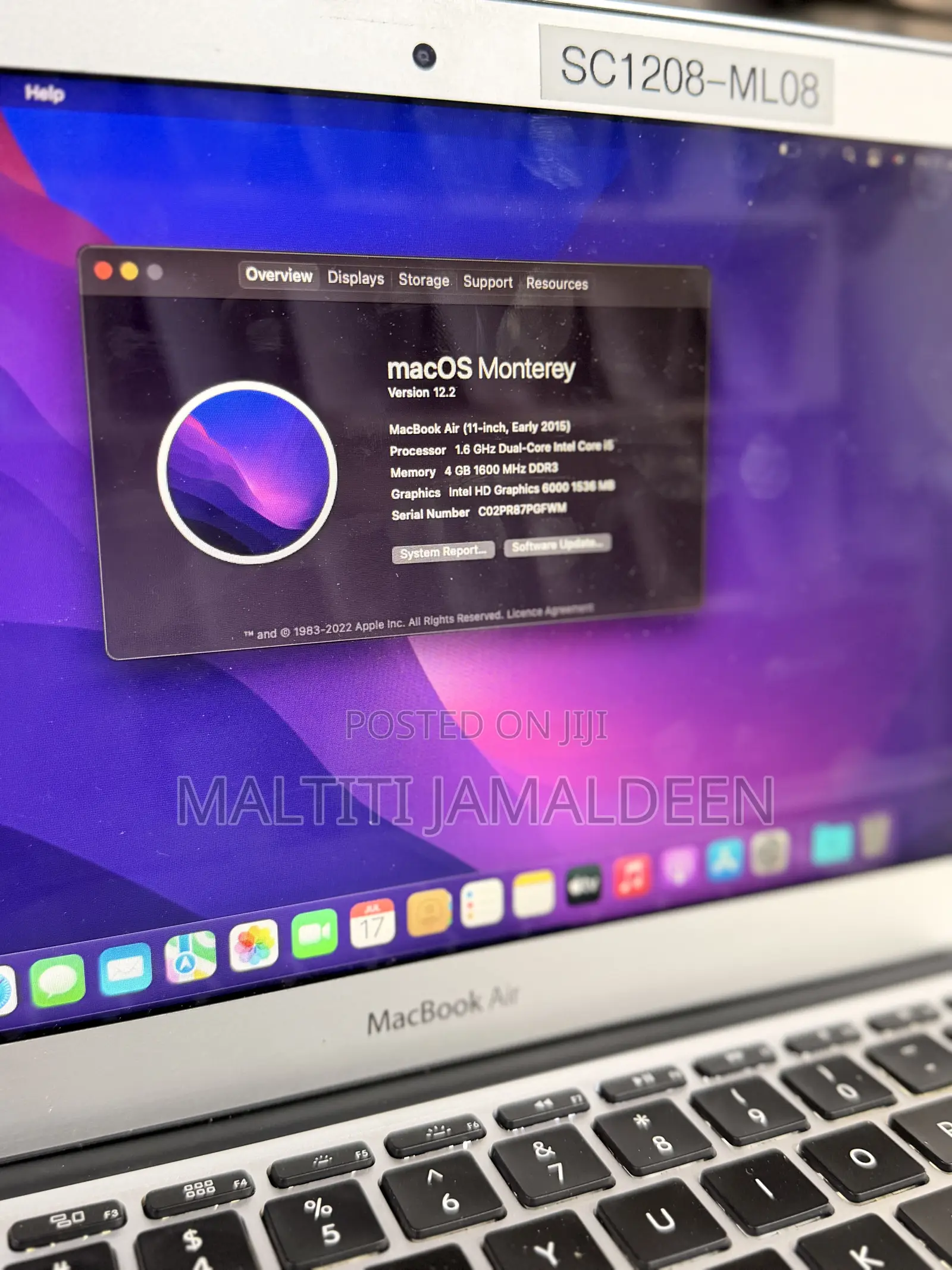 Laptop Apple MacBook Air 2015 4GB Intel Core i5 SSD 128GB