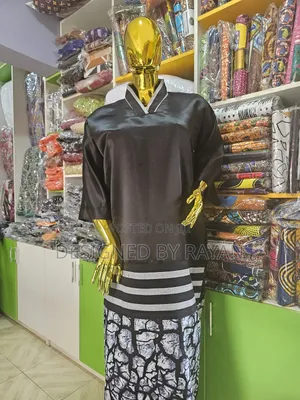 Aso Oke Satin Dress