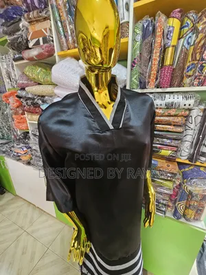 Aso Oke Satin Dress