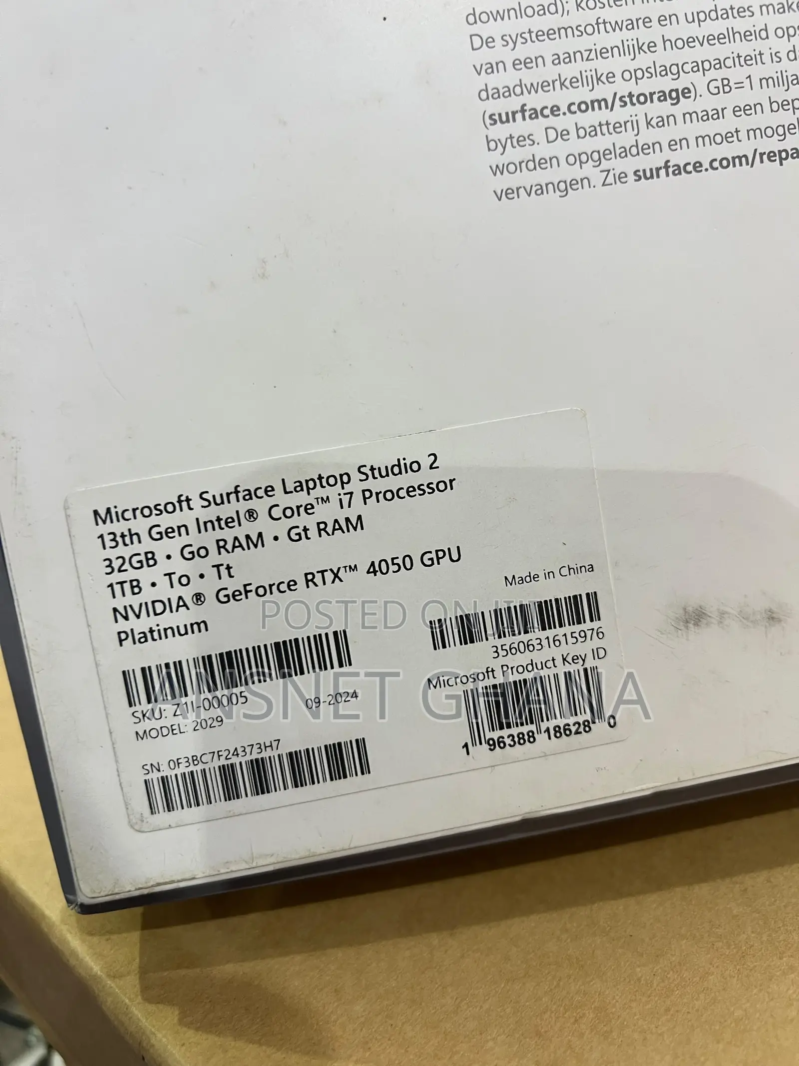 New Laptop Microsoft Surface Laptop Studio 2 32GB Intel Core i7 SSD 1T