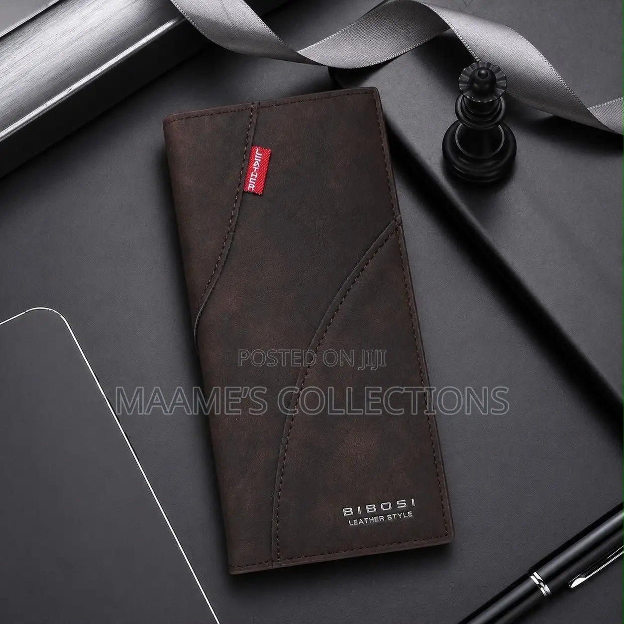 Premium Men’s Leather Long Wallet – Stylish Bi-Fold Wallet
