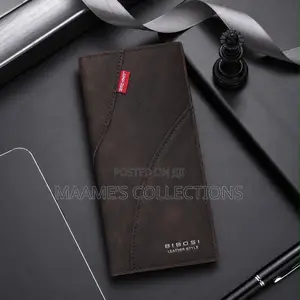 Premium Men’s Leather Long Wallet – Stylish Bi-Fold Wallet
