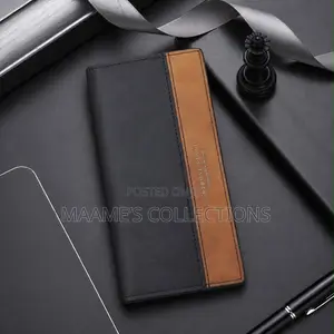 Premium Men’s Leather Long Wallet – Stylish Bi-Fold Wallet