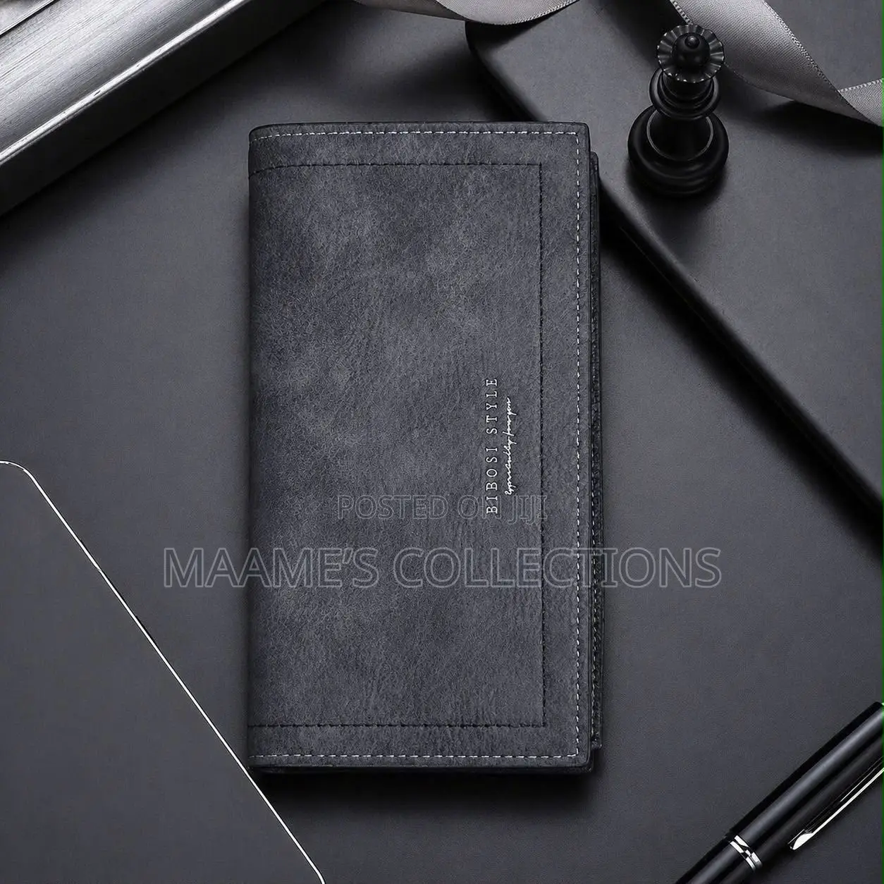 Premium Men’s Leather Long Wallet – Stylish Bi-Fold Wallet