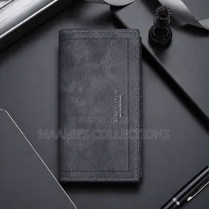 Premium Men’s Leather Long Wallet – Stylish Bi-Fold Wallet